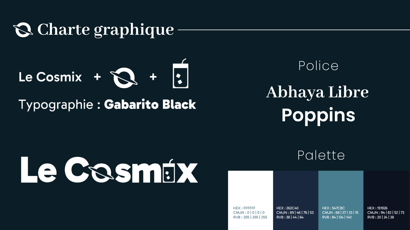 Charte graphique - Le Cosmix