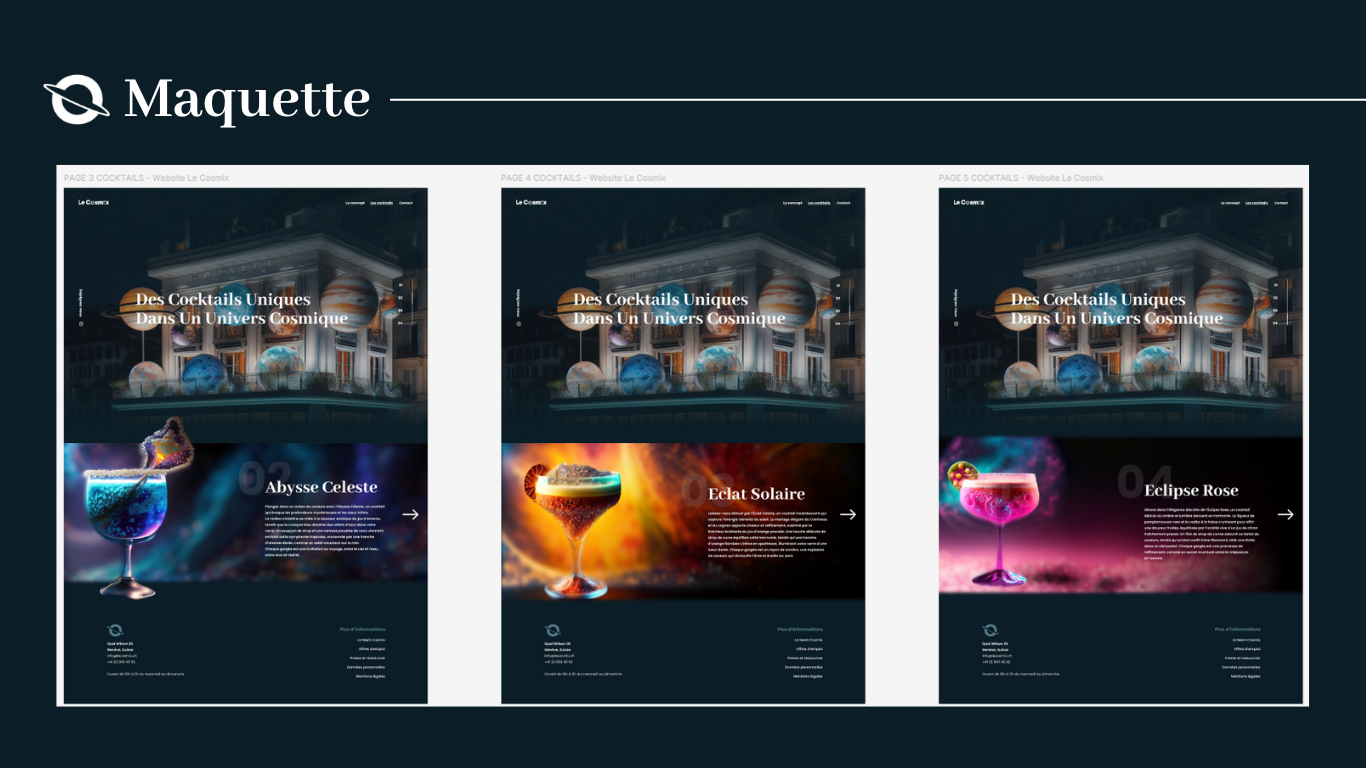 Maquette site Le Cosmix
